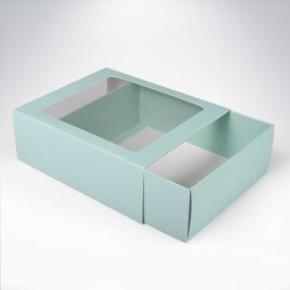 Darčeková krabička s okienkom Pastel Mint 161x135x55 mm (PPHK083 )