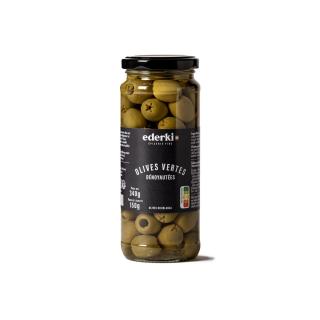 Ederki Zelené olivy vykôstkované, Francúzsko, pohár 340g (766 Olives vertes dénoyautées)
