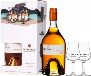 Godet Koňak VS Very Special Classique + 2 poháre, Francúzsko, gift box 0.7l (Koňak VS Very Special Classique + 2 poháre)