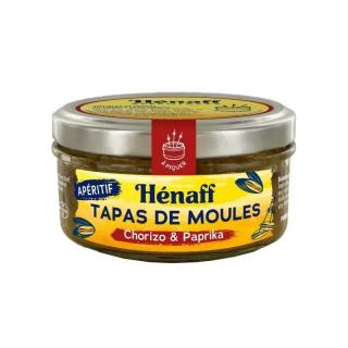 Hénaff Aperitív - mušľové tapas s kari a paprikou, Francúzsko, pohár 110g ( Tapas moules, poivron et curry)