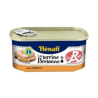 Hénaff Bretónska vidiecka terina, prémiová kvalita ''Label Rouge'', Francúzsko, plech 200g (La terrine Bretonne label rouge Qualité supérieure)