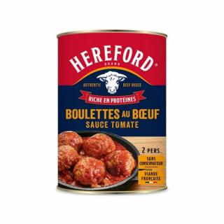 Hereford Hovädzie mäsové guličky v paradajkovej omáčke, Francúzsko, konzerva 400g (0)
