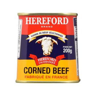 Hereford Hovädzie solené mäso ''Corned Beef'', Francúzsko, konzerva 200g (Corned beef HEREFORD 200g)