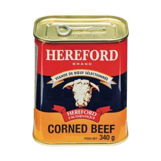 Hereford Hovädzie solené mäso ''Corned Beef'', Francúzsko, konzerva 340g (Corned beef HEREFORD 340g)