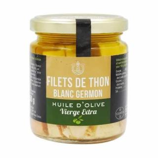 Jardimére Exkluzívny Biely tuniak, Francúzsko, pohár 230g (808033 Fillets de thon Blanc Germon Huile d olive vierge extra)