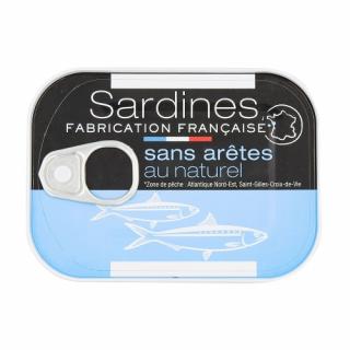 Jardimére Vykostené sardinky prírodné, bez oleja, Francúzsko, plech 115g (808052 Sardines sans ar?tes au naturel boite 115g)
