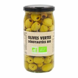 Jardimére Zelené olivy vykôstkované v náleve, BIO, Francúzsko, pohár 370ml  (166560 Olives vertes dénoyautées BIO pot 37 cl. )