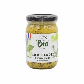 Ma Pincée de BIO Horčica celozrnná, starodávna receptúra BIO, Francúzsko, pohár 200g  (179016 Moutarde ? l'ancienne BIO Ma Pincée Bio pot 200g. )