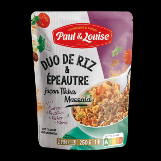 Paul  Louise Duo ryže a špaldy na spôsob Tikka Massala, Francúzsko, Doypack 250g (DP-M43 DUO DE RIZ  ÉPEAUTRE FACON TIKKA MASSALA)