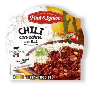 Paul  Louise Hovädzie mäso s ryžou, mexický štýl Chili con carne, Francúzsko, miska 300g (TR-L85 CHILI CON CARNE ET SON RIZ)
