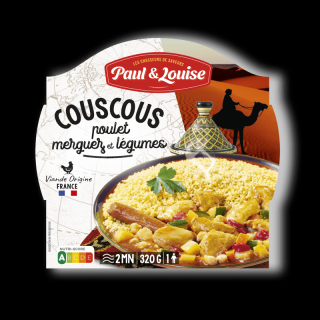 Paul  Louise Kuskus s kuracím mäsom, klobásou a zeleninou, Francúzsko, MW tray 300g (TR-L88 COUSCOUS POULET, MERGUEZ ET LEGUMES)