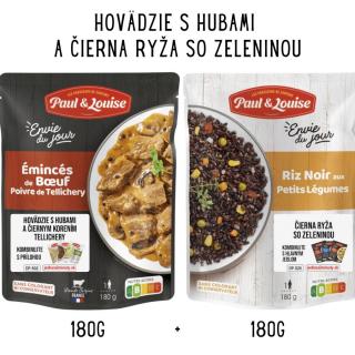 Paul  Louise Menu Hovädzie s hubami, čiernou ryžou a zeleninou, Francúzsko, 180g+180g (DP-S02 + DP-S25)