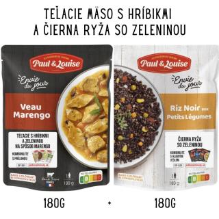 Paul  Louise Menu Teľacie s hríbikmi, čiernou ryžou a zeleninou, Francúzsko, 180g+180g (DP-S01 + DP-S26)