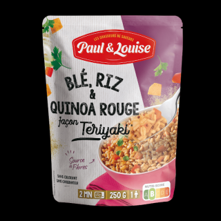 Paul  Louise Pšenica, ryža a červená quinoa s Teryaki omáčkou, Francúzsko, Doypack 250g (DP-M44 BLÉ, RIZ  QUINOA ROUGE FACON TERYIAKI)