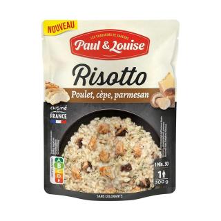 Paul  Louise Rizoto s kuracím mäsom, hubami a parmezánom, Francúzsko, doypack 300g (DP-L65 RISOTTO PULET, CÉPES, PARMESAN)