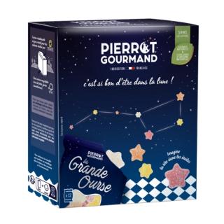 Pierrot Gourmand Bonbóny hviezdičky bez želatíny, Box 12 mini balíčkov, Francúzsko 264g (121709 Boite 12 mini sachets LA GRANDE OURSE)