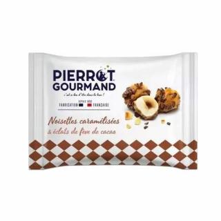 Pierrot Gourmand Karamelizované lieskové orechy s kúskami čokolády, Francúzsko, vrecko 45g (124925 Hazelnut  cacao 45g)