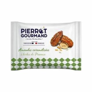 Pierrot Gourmand Karamelizované mandle s provensálskymi bylinkami, Francúzsko, vrecko 45g (124923 Almond with herbs de provence 45g)