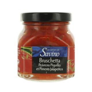 Savino Bruschetta salsa s papričkami piquillos a jalapeňos, FR, pohár 140g (178416)