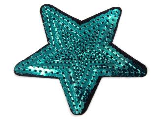 Nažehlovačka hviezda 7cm - tyrkysová  zelená