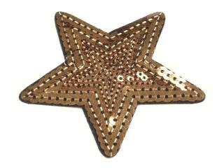 Nažehlovačka hviezda 7cm - zlatá