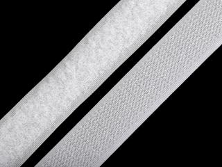 Suchý zips háčik + plyš šírka 20 mm - biely
