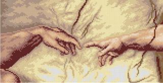 Vyšívacia predloha Da Vinci - Stvorenie Adama - ruky