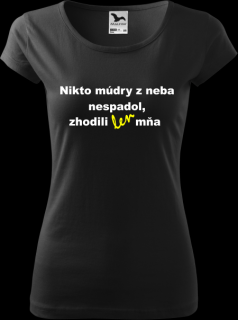 Dámske tričko Nikto múdry (Nikto múdry z neba nespadol)