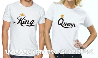 Duo biele King Queen1 (Tričká pre dvoch)