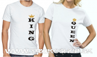 Duo biele King Queen2 (Tričká pre dvoch)