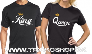 Duo čierne King Queen1 (Tričká pre dvoch)