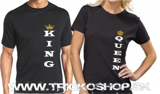 Duo čierne King Queen2 (Tričká pre dvoch)