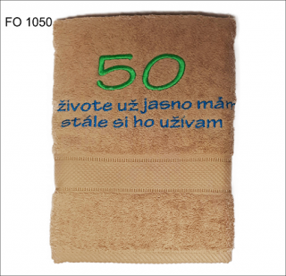 Osuška k 50. pre muža (Vyšívaná osuška 140 x 70)