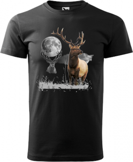 Pánske tričko Jeleň v noci SK (Tričko pre poľovníka)