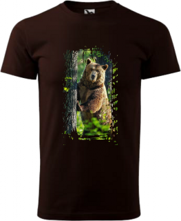 Pánske tričko Medveď za stromom 2 (Tričko s medveďom)