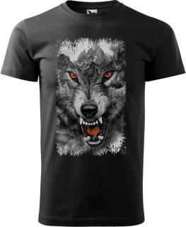 Pánske tričko Vlk 10 (Tričko s vlkom)