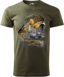 Pánske tričko Výskok z vody (Darček pre rybára)