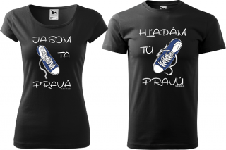 Tričká čierne pre páry Tenisky (Hľadám tú pravú)