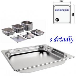 GN 2/3 -  40 INOX s držadly