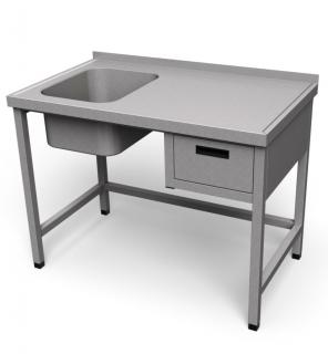 Pracovný stôl s drezom a zásuvkou US-1 Z (USN1z) (Pracovný stôl s drezom AUS 1Z)