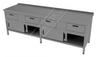 Pracovný stôl zásuvkový s posuvnými dverami PSZSP-7