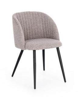 Jedálenská stolička Queen Mink - sivohnedá bouclé