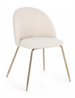 Jedálenská stolička Tanya gold ivory - bouclé