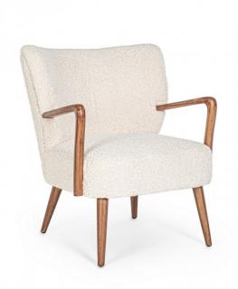 Kreslo Moritz biela - bouclé