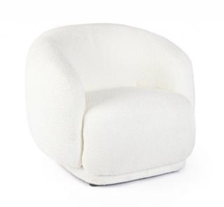Kreslo Tecla biela - bouclé