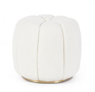 Puf Karolina biela - bouclé