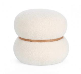 Puf Mirka biela - bouclé