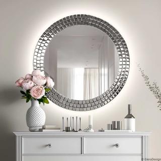 Zrkadlo Aurora silver LED - 70 cm Rozmer: Ø 70 cm