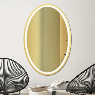 Zrkadlo Nordic Oval Gold LED - gold glass Rozmer zrkadla: 45 x 65 cm