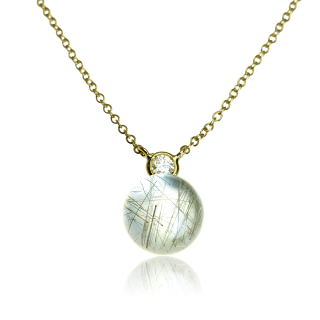 Diamantový náhrdelník Moraglione 1922 s prírodnou perleťou a rutile quartzom